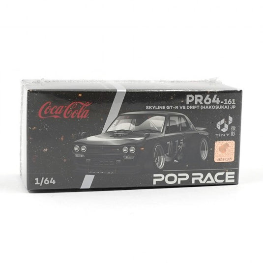 NISSAN SKYLINE GT-R DRIFT (HAKOSUKA) *COCA-COLA ZERO* JP NOIR CHROME POP RACE 1:64
