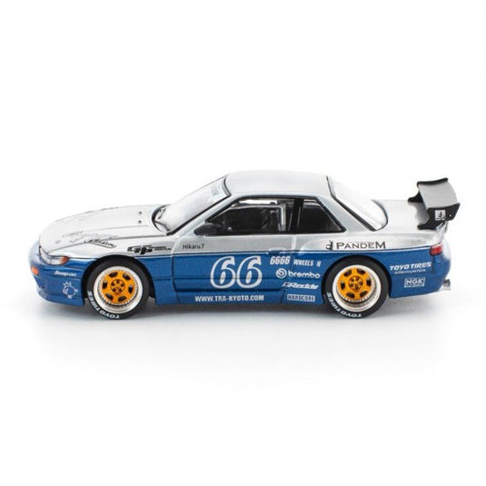 NISSAN PANDEM SILVIA S13 BLAUW/WIT POP RACE 1:64