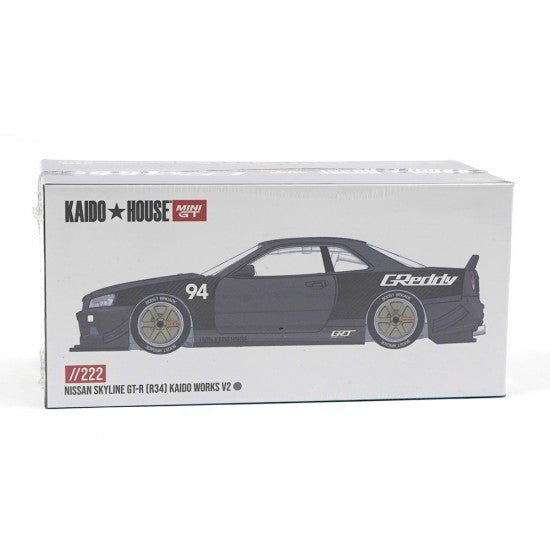 Chargez l'image dans la visionneuse de la galerie, NISSAN SKYLINE GT-R (R34) KAIDO WORKS GREDDY V2 1999 MINI GT 1:64
