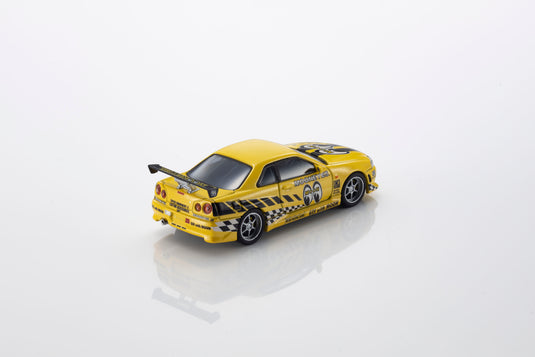 NISSAN SKYLINE GT-R (R34) MOONEYES 2 WITH LED 2026  + MOTN LED BASE SYSTEM BLACK 2025 KYOSHO 1:64