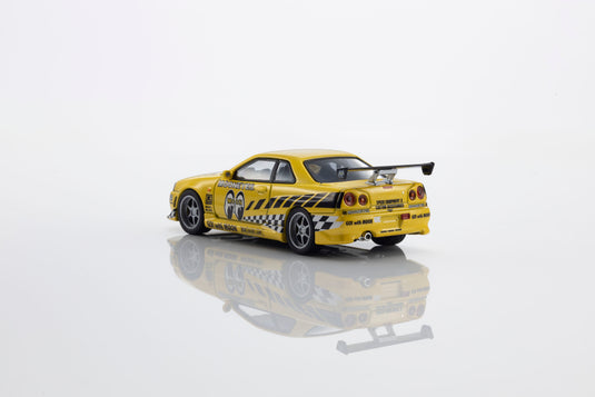 NISSAN SKYLINE GT-R (R34) MOONEYES 2 WITH LED 2026  + MOTN LED BASE SYSTEM BLACK 2025 KYOSHO 1:64
