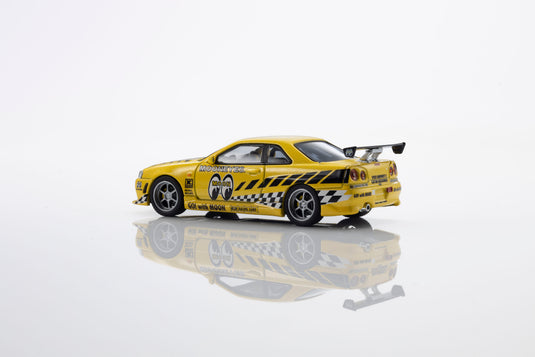 NISSAN SKYLINE GT-R (R34) MOONEYES 2 WITH LED 2026  + MOTN LED BASE SYSTEM BLACK 2025 KYOSHO 1:64