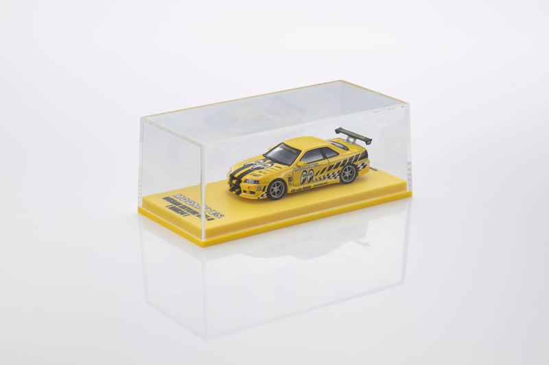 Load image into Gallery viewer, NISSAN SKYLINE GT-R (R34) MOONEYES 2 WITH LED 2026  + MOTN LED BASE SYSTEM BLACK 2025 KYOSHO 1:64
