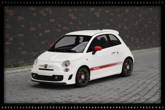 Fiat Abarth 595 White/Red TOP SPEED 1:18