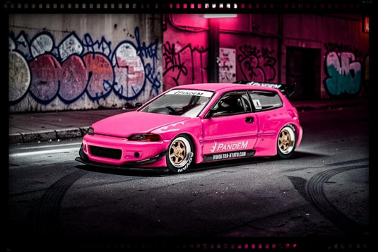 HONDA PANDEM CIVIC EG6 PINK POP RACE 1:64