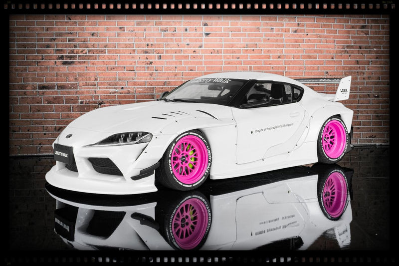 Load image into Gallery viewer, TOYOTA GR SUPRA LIBERTY WALK BODY KIT WHITE/PINK 2025 SOLIDO 1:18
