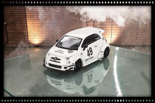 FIAT 595 ABARTH LB-WORKS X ABAS WORKS GARA WIT 2024 MINI GT 1:64