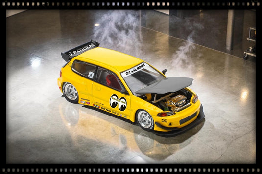HONDA CIVIC PANDEM EG6 v1.5 MOONEYES YELLOW POP RACE 1:64