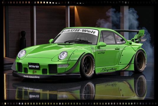 PORSCHE RWB 993 GREEN IGNITION MODEL 1:18