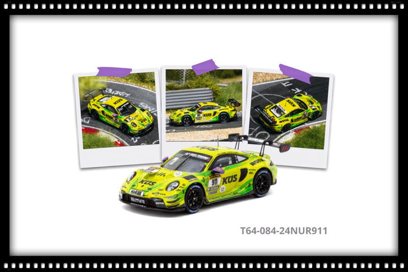 Load image into Gallery viewer, PORSCHE 911 (992) GT3 R #911 LAURENS VANTHOOR NURBURGRING 24H 2024 TARMAC WORKS 1:64
