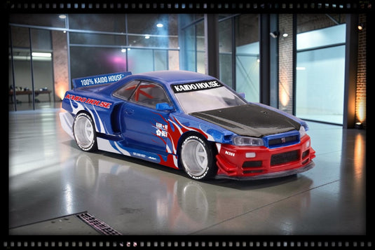 NISSAN SKYLINE GT-R (R34) KAIDO*HOUSE FLAMES V1 1999 MINI GT 1:64