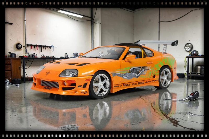 Laad de afbeelding in de Gallery-viewer, TOYOTA SUPRA MK4 (A80) FAST&amp;FURIOUS 1 BRIAN OPEN DAK 2001 SOLIDO 1:18
