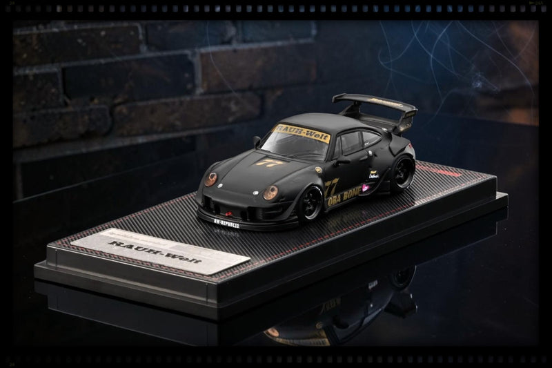 Laad de afbeelding in de Gallery-viewer, PORSCHE RWB 993 MAT ZWART IGNITION MODEL 1:64
