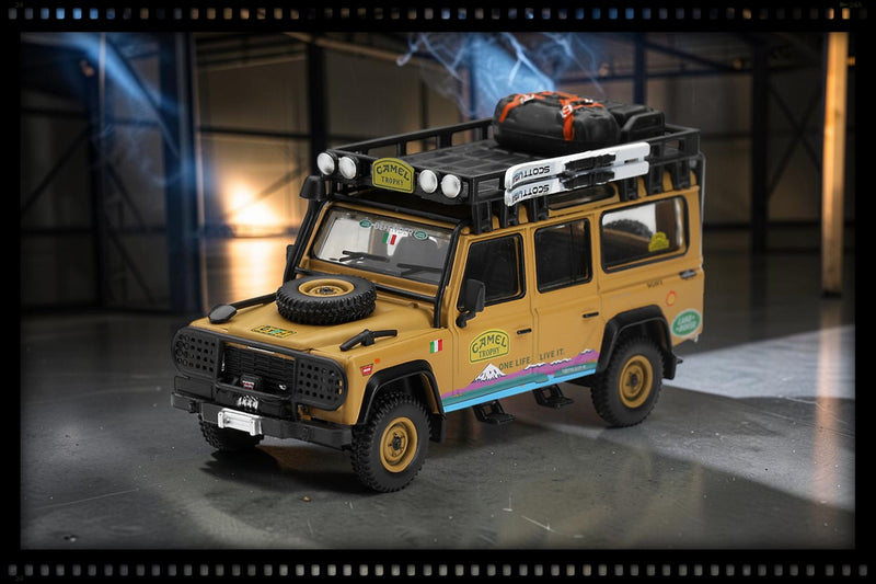 Load image into Gallery viewer, LAND ROVER DEFENDER 110 CAMEL TROPHY TEAM ITALY TIERRA DEL FUEGO CT24 1998 MINI GT 1:64
