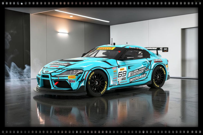 Chargez l'image dans la visionneuse de la galerie, TOYOTA GR SUPRA GT4 EVO 2 A. MCINTOSH / P. THOMPSON BLEU 2025 OTTOmobile 1:18
