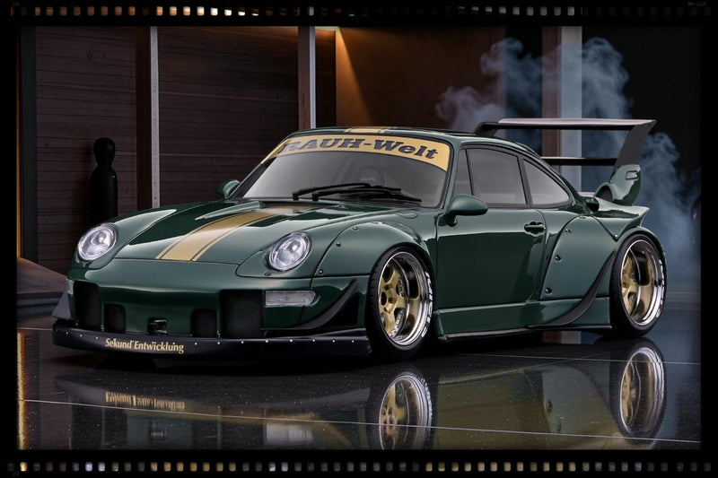 Load image into Gallery viewer, PORSCHE RWB 993 GREEN IGNITION MODEL 1:18
