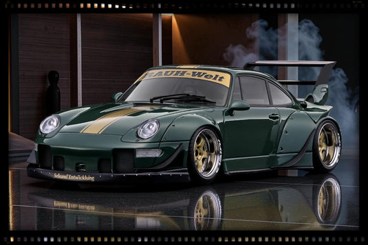 PORSCHE RWB 993 GREEN IGNITION MODEL 1:18