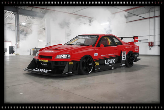 NISSAN SKYLINE R34 GT- R LB SUPER SILHOUETTE RED 2020 GT SPIRIT 1:18