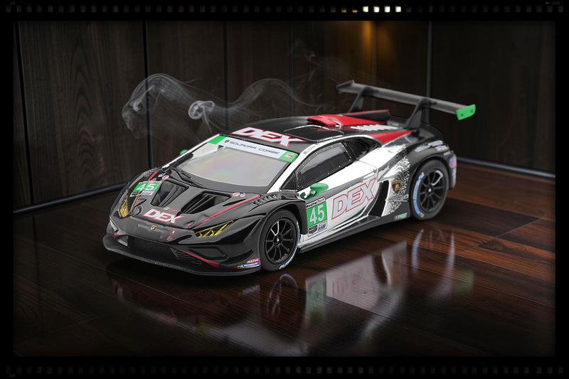 Laad de afbeelding in de Gallery-viewer, LAMBORGHINI HURACAN GT3 EVO2 #45 DEX WAYNE TAYLOR RACING CHEVROLET GRAND PRIX 2025 MINI GT 1:64
