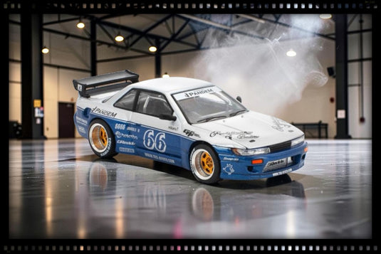 NISSAN PANDEM SILVIA S13 BLAUW/WIT POP RACE 1:64