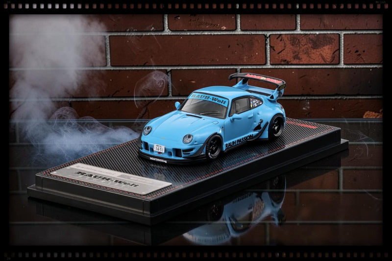 Laad de afbeelding in de Gallery-viewer, PORSCHE RWB 993 BLAUW IGNITION MODEL 1:64
