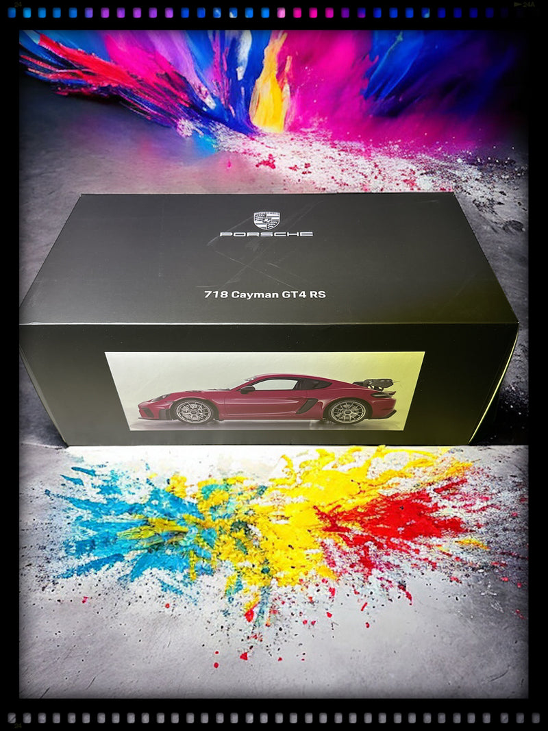 Load image into Gallery viewer, Porsche 718 CAYMAN GT4 RS (982) Purple with Case - LIMITED EDITION 718 pieces - PORSCHE DEALERMODEL 1:18
