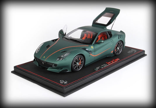 Ferrari F12 TDF Matt Green with display case (LIMITED EDITION 200 pieces) BBR Models 1:18