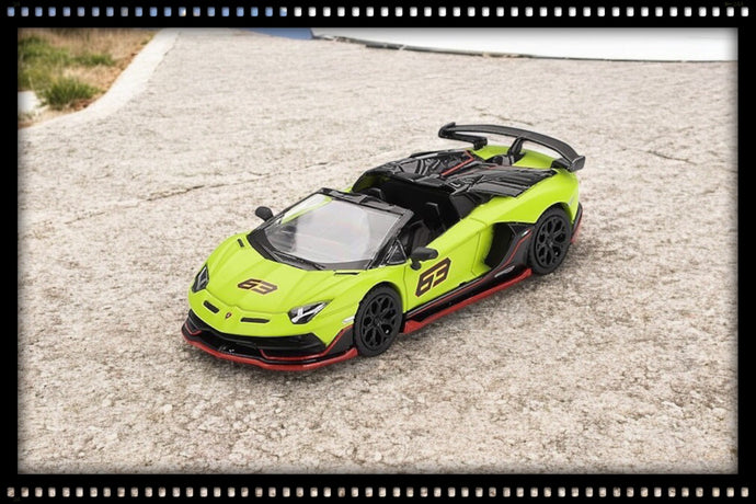 Lamborghini AVENTADOR SVJ 63 ROADSTER GREEN SHOCK 2022 (LHD) MINI GT 1:64