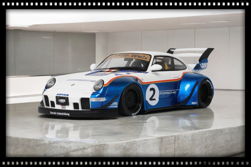 Load image into Gallery viewer, Porsche RWB X LIBERTY WALK WHITE/BLUE 2023 GT SPIRIT 1:18
