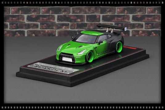 Nissan PANDEM R35 GT-R GREEN/BLACK IGNITION MODEL 1:64