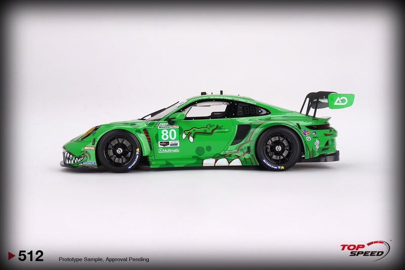 Load image into Gallery viewer, Porsche 911 GT3 R #80 HYETT/JEANNETTE/PRIAULX IMSA 12H SEBRING 2023 TOP SPEED 1:18
