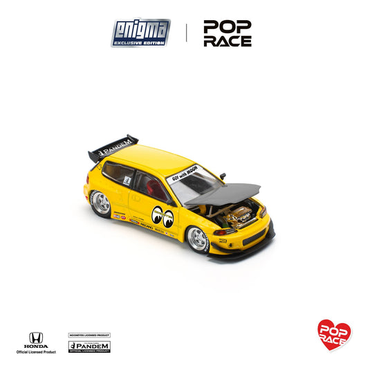HONDA CIVIC PANDEM EG6 v1.5 MOONEYES YELLOW POP RACE 1:64