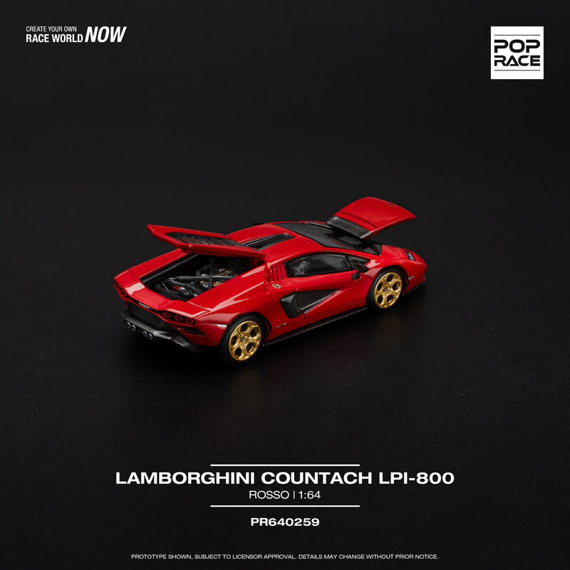 Laad de afbeelding in de Gallery-viewer, LAMBORGHINI COUNTACH LPI-800 ROOD POP RACE 1:64
