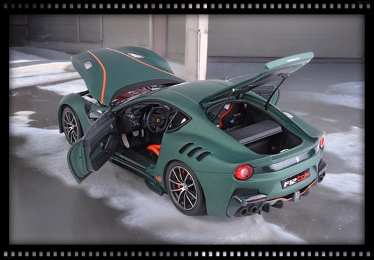 Ferrari F12 TDF Matt Green with display case (LIMITED EDITION 200 pieces) BBR Models 1:18