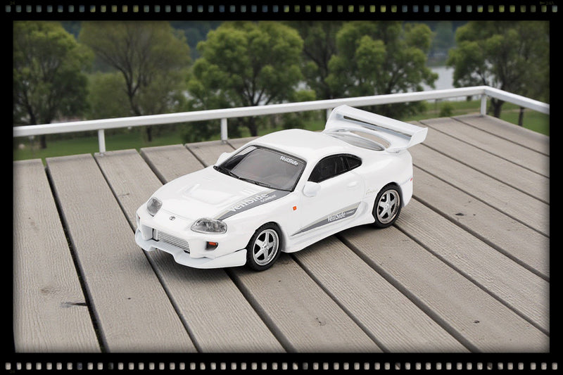 Load image into Gallery viewer, Toyota SUPRA MK4 (A80) VEILSIDE COMBAT V-I WHITE PEARL METALLIC 2014 (LHD) MINI GT 1:64
