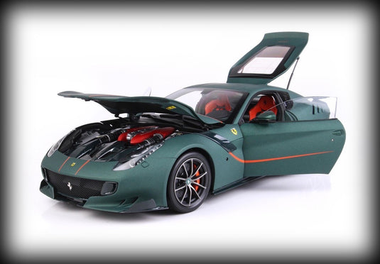 Ferrari F12 TDF Matt Green with display case (LIMITED EDITION 200 pieces) BBR Models 1:18