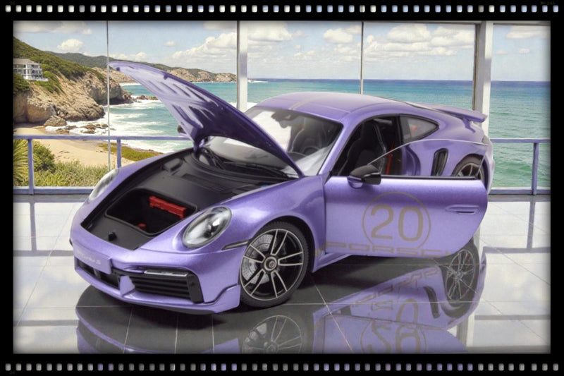 Load image into Gallery viewer, Porsche 911 (992) Turbo S coupe Sport Design 2021 Purple MINICHAMPS 1:18
