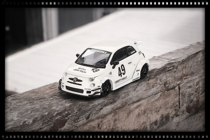Fiat 595 ABARTH LB-WORKS X ABAS WORKS GARA WHITE 2024 (LHD) MINI GT 1:64