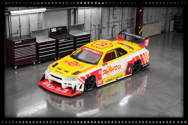 Chargez l'image dans la visionneuse de la galerie, Nissan GTR (R34) LB-SUPER SILHOUETTE SKYLINE SUPPAIMAN OKINAWA 2025 (RHD) MINI GT 1:64
