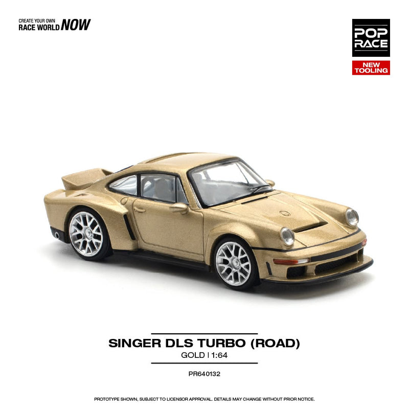 Laad de afbeelding in de Gallery-viewer, PORSCHE SINGER DLS TURBO (ROAD) GOUD POP RACE 1:64
