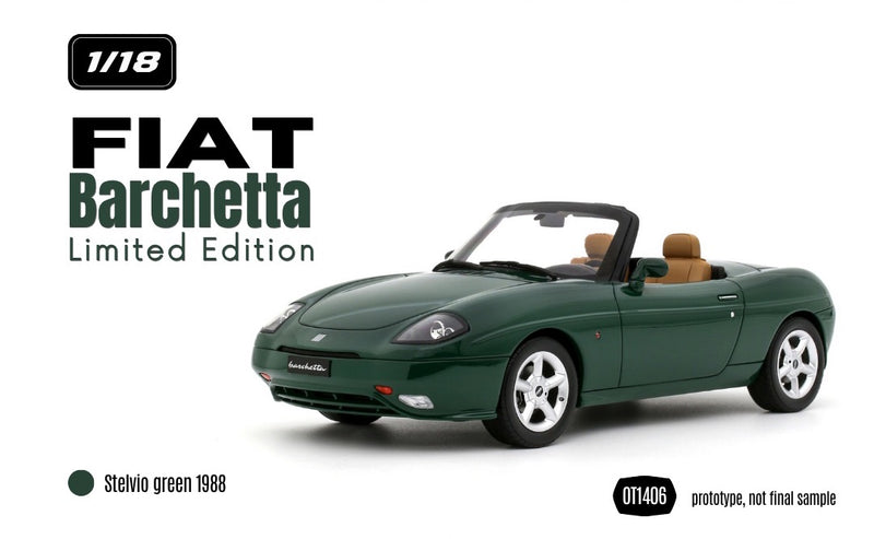Chargez l'image dans la visionneuse de la galerie, FIAT BARCHETTA LIMITED EDITION STELVIO VERT 1998 OTTOmobile 1:18

