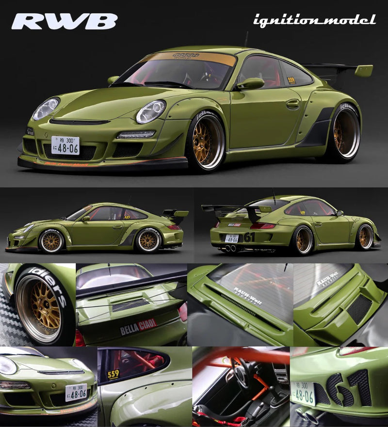 Chargez l'image dans la visionneuse de la galerie, Porsche RWB 997 VERT IGNITION MODEL 1:18
