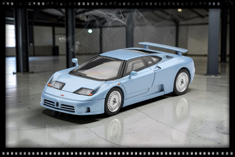 Chargez l'image dans la visionneuse de la galerie, BUGATTI EB110 GT AZZURRO METALLIZZATO MONDIAL DE L'AUTOMOBILE 1992 MINI GT 1:64
