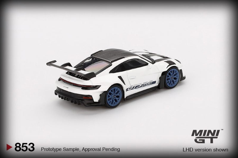 Load image into Gallery viewer, Porsche 911 (992) GT3 RS WEISSACH PACKAGE WHITE WITH INDIGO BLUE (LHD) MINI GT 1:64
