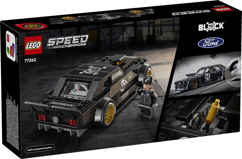 Laad de afbeelding in de Gallery-viewer, FORD MUSTANG HOONICORN V1 "KEN BMOCKS 1965" ZWART LEGO SPEED CHAMPIONS
