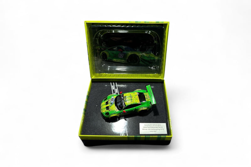 Load image into Gallery viewer, Porsche 911 991 GT3 R Manthey Racing Winner 24 H Nürburgring 2018 ‼️Limited Edition 318/500 pieces‼️(Special BOX) MINICHAMPS 1:43
