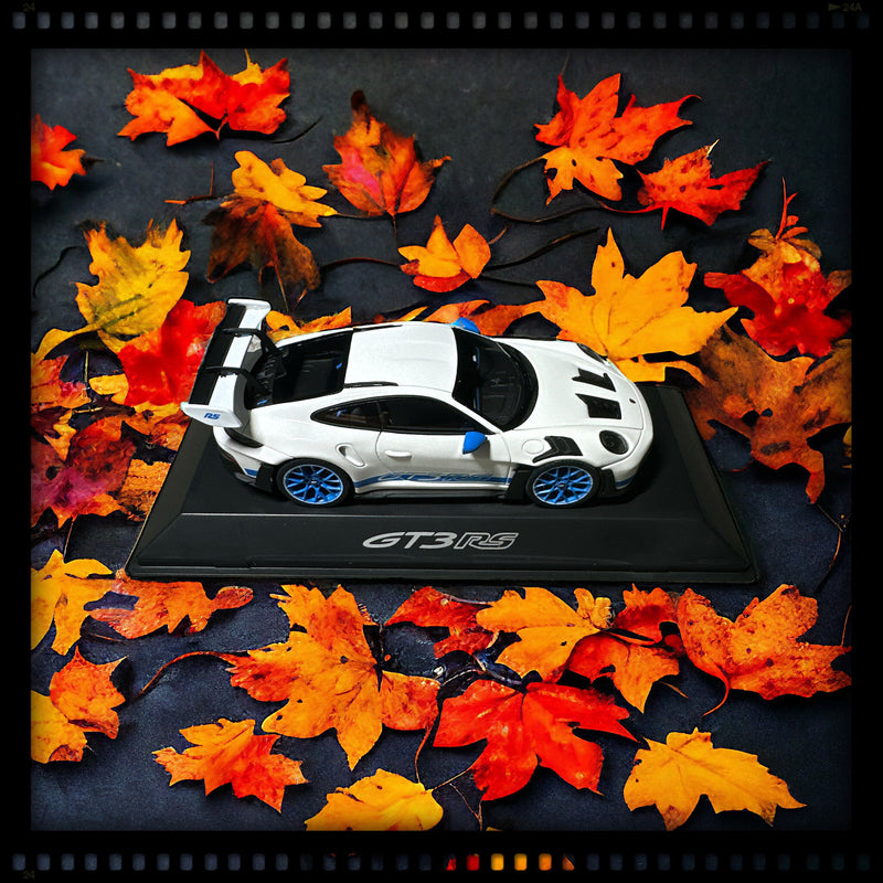 Load image into Gallery viewer, Porsche 911 GT3 RS (992) IAA SPECIAL MODEL 2023 White/Blue - LIMITED EDITION 2000 pieces - PORSCHE DEALERMODEL 1:43
