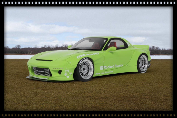 Mazda RX7 (FD3S) ROCKET BUNNY AERO (V1) PEARL GREEN 2015 OTTOmobile 1:18