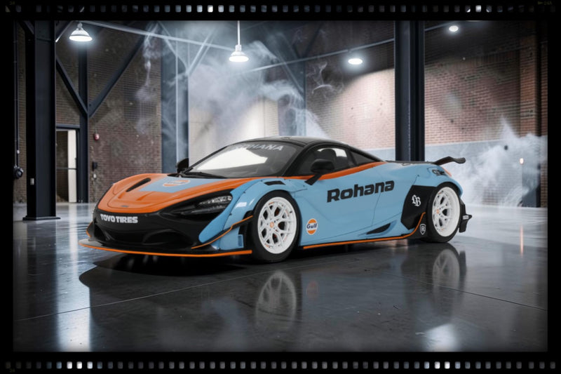 Load image into Gallery viewer, MCLAREN LB-WORKS 720S ORANGE &amp; BLUE 2017 GT SPIRIT 1:18
