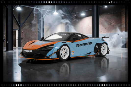 MCLAREN LB-WORKS 720S ORANGE & BLUE 2017 GT SPIRIT 1:18